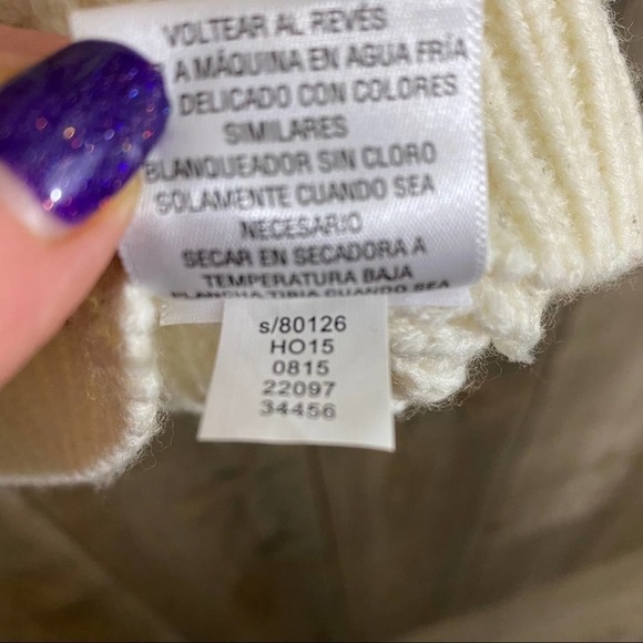 BAR III White Cable Knit Sweater with Metal Studs - Picture 6 of 10